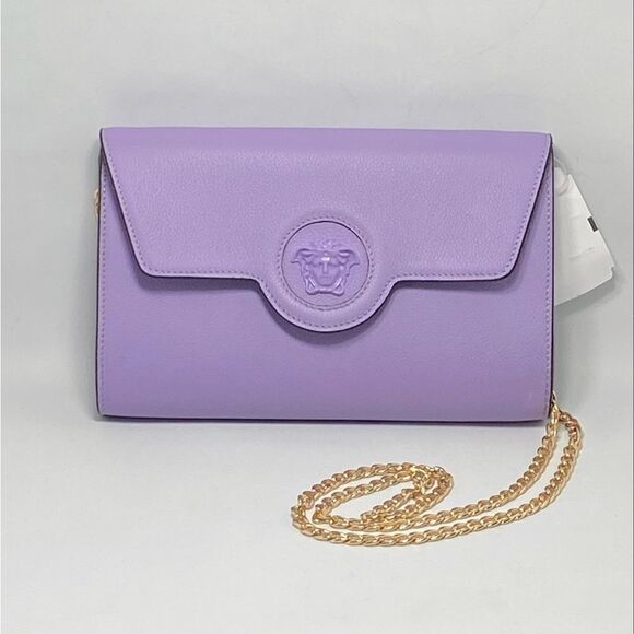 Versace La Medusa Tonal Leather Wallet Crossbody Bag - Picture 2 of 13